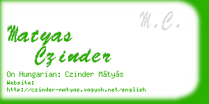 matyas czinder business card